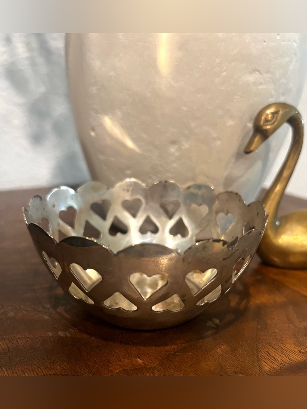 Vintage Silverplate Heart Pierced Bowl